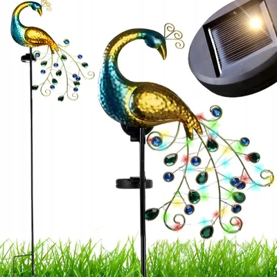Produktbild von LED Solarleuchte Pfau 40 LED Gartenlampe Gartenstecker für Außen