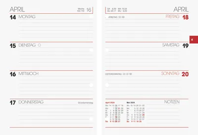 Produktbild von 2024 Brunnen Ringbuchkalender10X14Cm2S/1Weinlage