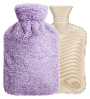 Produktbild von Wärmflasche Wärmekissen Bezug Plüsch - 1,8 Liter - Lila - Mit abnehmbarem Plüschbezug - Für Nacken und Rücken