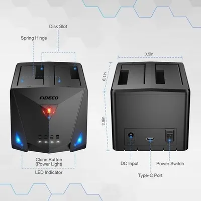 Produktbild von Die Festplatten-Dockingstation ist weitgehend kompatibel mit Windows, Mac OS und Linux. 2,5" oder 3,5" SATA HDD/SSD werden unterstützt. Einfach Plug-and-Play