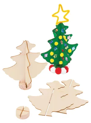 Image de Fabriquez votre propre sapin de Noël en bois, lot de 12