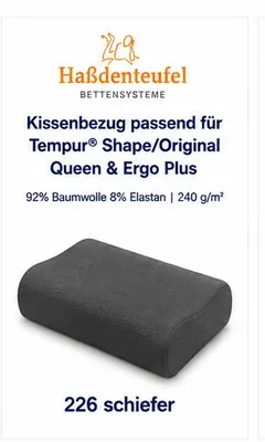 Produktbild von Kissenbezug passend für TEMPUR Shape/Original Queen & Ergo Plus – 20 Farben