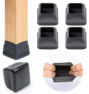 Obrázek produktu pro Čtvercové podložky pod nábytek, 5 cm, sada, černé, pro židle