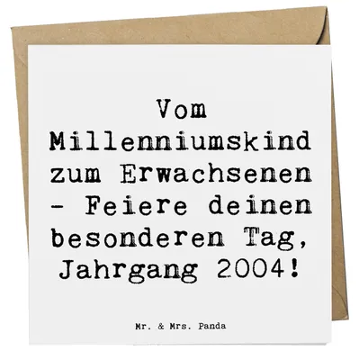 Produktbild von Mr. & Mrs. Panda Glückwunschkarte Spruch 2004 Geburtstag - Weiß - Geschenk, Geburtstagsgeschenk, faltkarte, Glückwunsch, anlasskarte, Geburtsjahr, Klappkarte, Sprüche zum