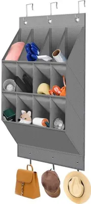 Immagine prodotto di Portascarpe grigio salvaspazio con ganci da porta