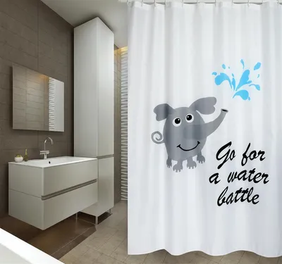 Produktbild von MSV Duschvorhang Premium Water Battle