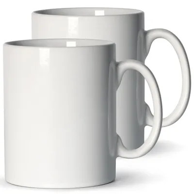 Image de Tasse à café, 650 ml, lot de 2, en céramique, blanche, grande capacité, grande anse