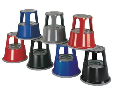 Immagine prodotto di Werner Dorsch WEDO Kickstool - Klappleiter - pulverbeschichtetes Metall - Rot, RAL 3000 (212 102)