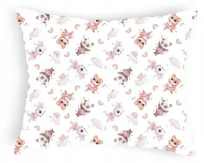 Obrázok produktu pre Designpremium Obliečka na vankúš 40x60 cm s medvedíkmi a dúhou