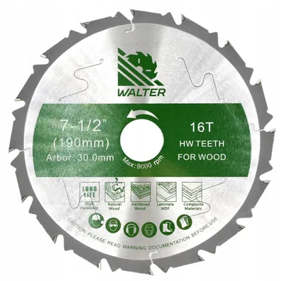 Produktbild von Walter Kreissägeblatt für Holz 190mm 16 Zähne Hartmetall