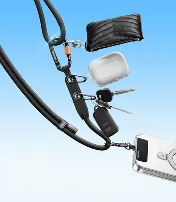 Produktbild von TORRAS LoopGo Clasp universale Handy‑Halskette schwarz kompatibel mit iPhone