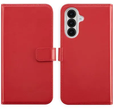 Imagen del producto de Funda de Cuero Auténtico tipo Libro para Samsung Galaxy A36 / A56 - Rojo