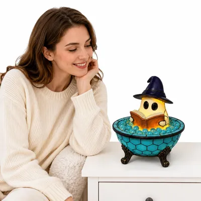 Produktbild von Halloween Lampe Geist, LED Nachtlicht Geister Figur mit Badewanne,Warmweiß Licht, Halloween Dekoration für Badezimmer Kinderzimmer Wohnzimmer Geschenk