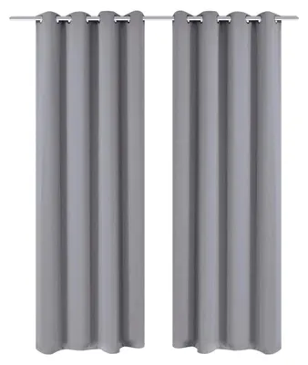 Produktbild von Verdunkelungsvorhänge 2 Stück mit Metallösen 135x175 cm grau