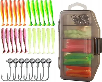 Zdjęcie produktu dla ZESTAW Woblerów SZCZUPAK SANDACZ Ripper KOPYTA x24 HAKI Jig x8 Pudełko 33el