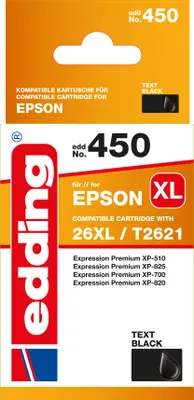 Produktbild von edding Tintenpatrone EDD-450 schwarz Epson 26 XL