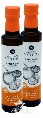 Produktbild von 2x CRETAN MYTHOS 03122 Extra Natives Olivenöl mit Mandarine 250ml (AKTION 2 x 250ml = 500ml)