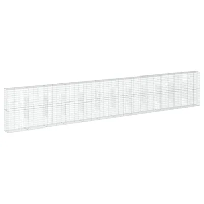 Image de vidaXL Gabion avec couvercle 1200x50x200 cm Fer galvanisé