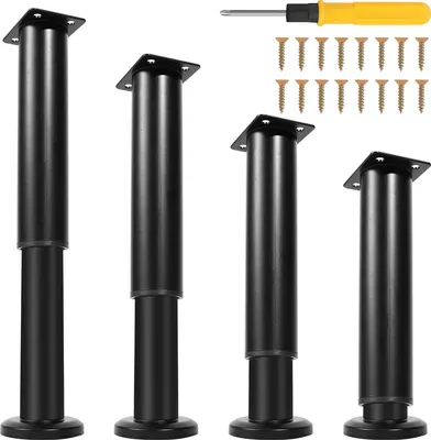 Produktbild von Jopassy 4X Möbelfüße 18-30cm Dehnbar（Schwarz） Sockelfüße Stützfuß Schrankfuß Verstellbar Hotel Sockelfüße Füße