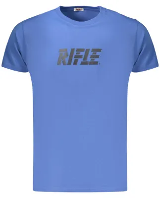 Produktbild von Herren Kurzarm T-Shirt Blau mit Rundhals und Logo-Druck