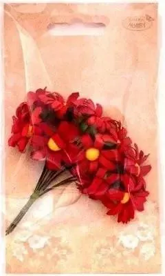 Produktbild von Rote Stoffgänseblümchen, 2 cm, 12 Stück – Galeria Hobby
