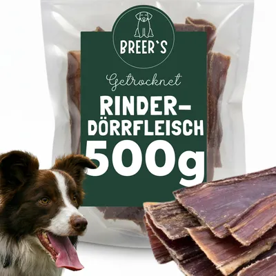 Produktbild von Rinderschlund getrocknet ca. 15 cm für Hunde 500 Gramm Hundesnack Kausnack Hundeleckerlie getreidefrei natürlich ohne Zusätze