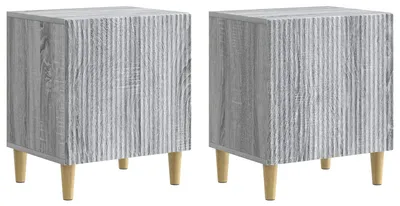 Zdjęcie produktu dla vidaXL Komoda nocna, 2 sztuki, kolor szary Sonoma, wymiary 43 x 34,5 x 50 cm, materiał: płyta wiórowa