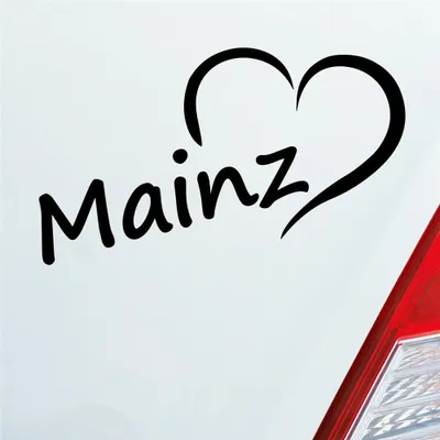 Produktbild von Auto Aufkleber Mainz Herz Heart City Stadt Motorrad 16x8 cm Schwarz Matt Sticker Heckscheibenaufkleber