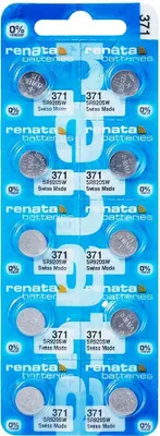 Obrázok produktu pre Renata 371 gombíková batéria 1,55V 9,5x2,1mm 10ks 4072