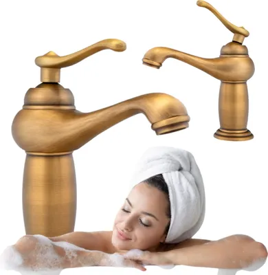 Produktbild von Silla | Wasserhahn Bad - Waschtischarmatur - Altes Gold - 18,5 cm Höhe - Einhebelmischer - Badarmatur