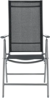 Produktbild von Juskys Aluminium Gartengarnitur Milano Gartenmöbel Set mit Tisch und 4 Stühlen Silber-Grau mit schwarzer Kunstfaser Alu Sitzgruppe Balkonmöbel