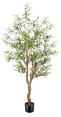 Produktbild von Künstlicher Olivenbaum 180 cm – Großer, realistischer künstlicher Olivenbaum von 180 cm Höhe im Topf als Dekoration für Zuhause und Büro