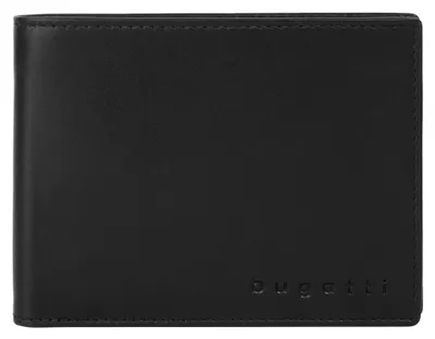 Zdjęcie produktu dla Bugatti cases 49190401, Portfelowy, Czarny, Skóra, Monochromatyczny, 3 kiesz., 50 g