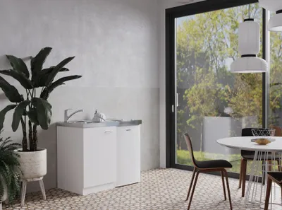 Produktbild von Küche Miniküche Singleküche Küchenzeile Pantry Weiß Levin 100 cm Respekta