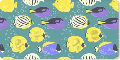Produktbild von MuchoWow® Mauspad Mousepad Muster - Fisch - Wasser 60x30 cm - Mousepads - Maus Mat - Pad - Mausunterlage - Nachhaltig