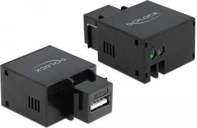 Produktbild von Delock Keystone Modul mit USB Typ-A Ladebuchse 2,1 A schwarz