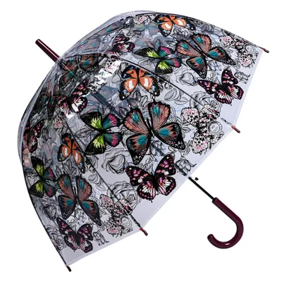 Produktbild von Clayre & Eef Erwachsenen-Regenschirm 60 cm Transparant Kunststoff Schmetterlinge