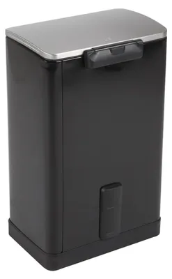 Produktbild von Stilvoller rechteckiger Treteimer mit extra breitem Pedal | 40 Liter, HxBxT 65x40,3x34,5cm | Schwarz