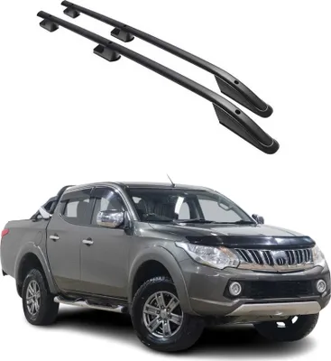 Image de Barres de toit longitudinales pour Mitsubishi L200 DoubleCab 2015-19 L2 Alu Noir