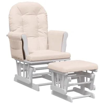 Produktbild von vidaXL Schaukelsessel mit Hocker Gleitend Hellrosa Stoff