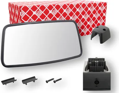 Produktbild von FEBI BILSTEIN Außenspiegel Fahrerhaus 100015 für VOLVO FMX 135mm 426mm 200mm elektrisch 1,718kg