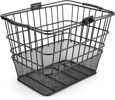 Imagen del producto de Cesta para bicicleta delantera con asa, desmontable, cesta de alambre