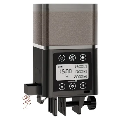 Produktbild von Aquarium Futterspender USB Wiederaufladbar 320ml 3 Futteröffnungen Clip & Stand Montierbar