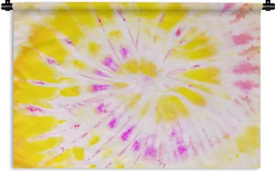 Produktbild von MuchoWow® Wandteppich Wandbehang Sommer - Krawattenfärbung - Gelb 150x100 cm Tapisserie Dekoration Wandtuch - Waschbar - Tapisserien - Wand-Decke