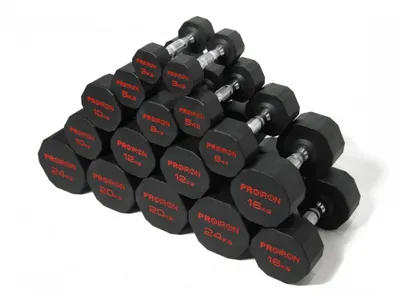 Obrázek produktu pro Pogumované jednoruční činky PROIRON 3 - 24 kg (8 párů)