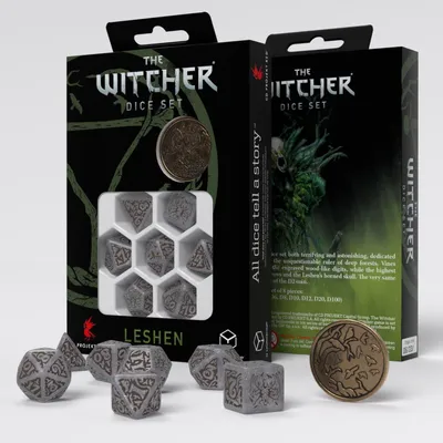 Image de The Witcher Lesha - Jeu de 7 cubes RPG + pièce de monnaie