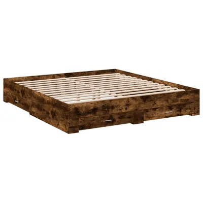 Produktbild von Bettgestell mit Schubladen Räuchereiche 180x200cm Holzwerkstoff