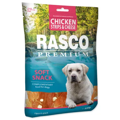 Zdjęcie produktu dla Rasco Premium przysmak z kurczaka i sera, plasterki 230g