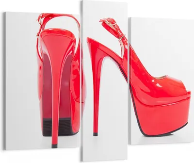 Produktbild von Bild auf Leinwand - Leinwandbild - Ferse Schuhe Frauen Mode - 95x80cm - Wand Bild - Wanddeko - Leinwanddruck - Bilder - Kunstdruck - Wanddekoration - Leinwand bilder - Wandkunst - CB95x80-2401