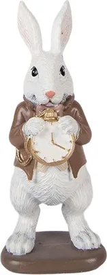 Zdjęcie produktu dla Clayre & Eef figurka dekoracyjna królik 7x7x16 cm biały plastik